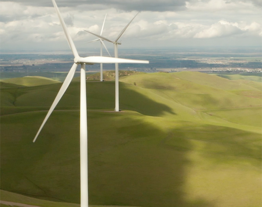 Wind turbines in California