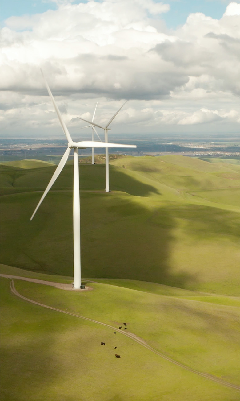 Wind turbines in California